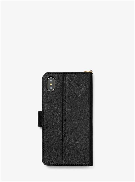 michael kors hoesje iphone xs|Saffiano Leather Folio Case for iPhone X/XS .